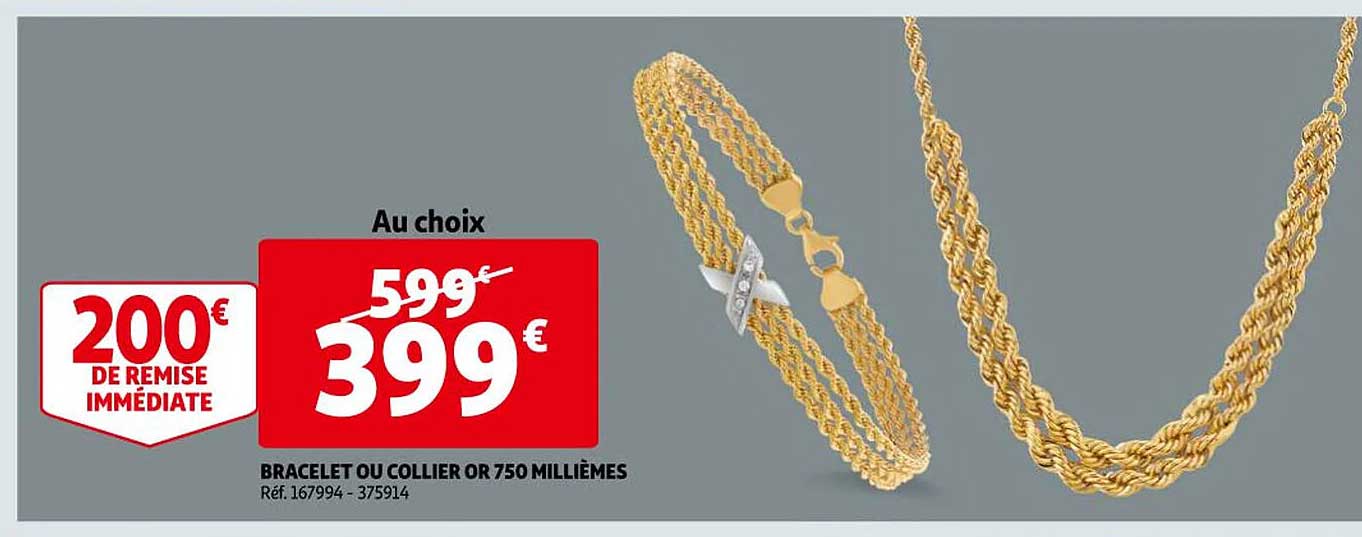 bracelet ou  collier or 750 millièmes