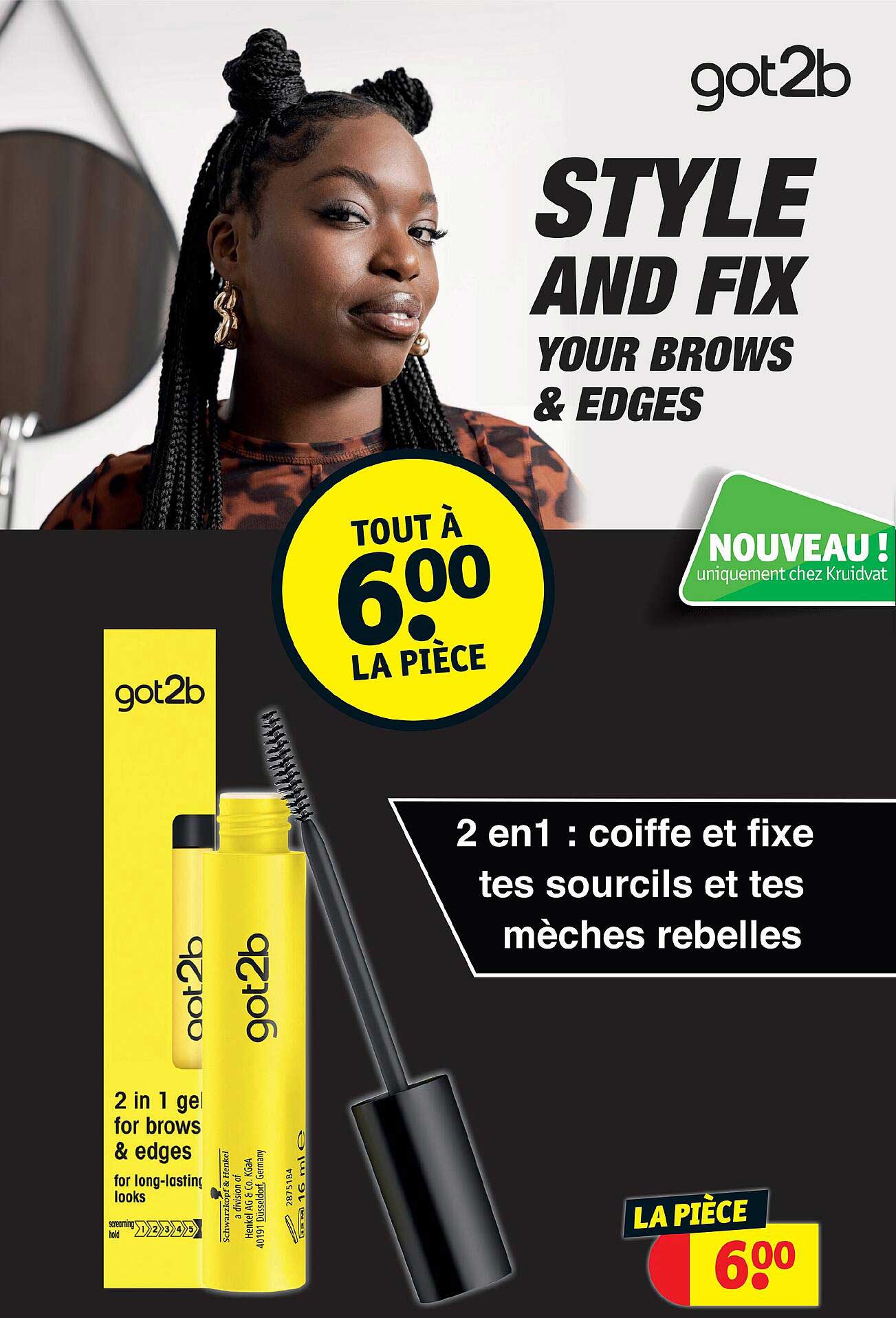 Got2b 2 En 1 : Coiffe Et Fixe Tes Sourcils Et Tes Mèches Rebelles