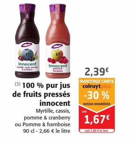 100% pur jus de fruits pressés innocent