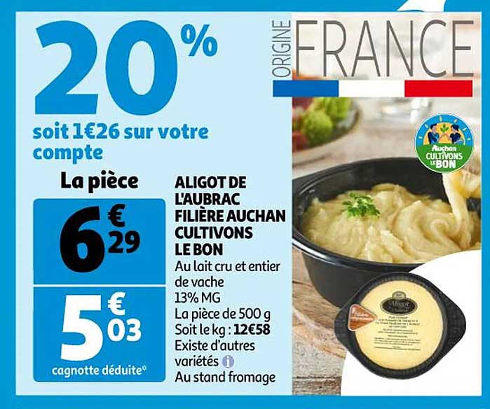 aligot de l'aubrac filière auchan cultivons le bon