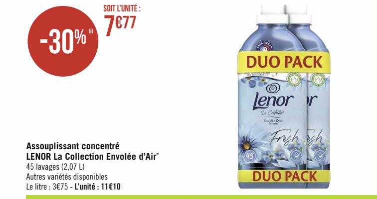 assouplissant concentré lenor la collection envolée d'air