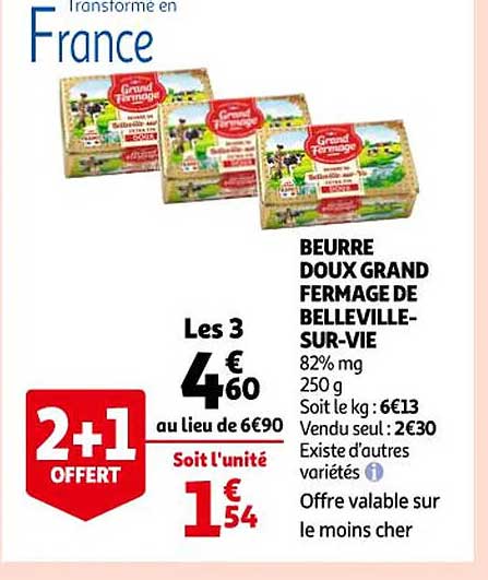 beurre doux grand fermage de belleville-sur-vie