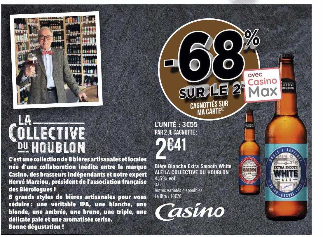 bière blanche extra smooth white ale la collective du houblon 4,5% vol.