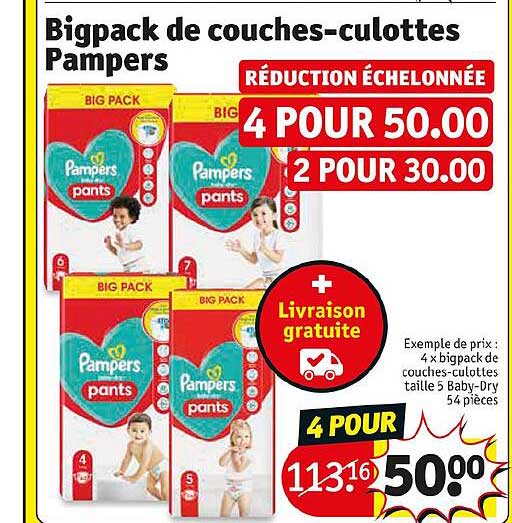 big pack de couches culottes pampers