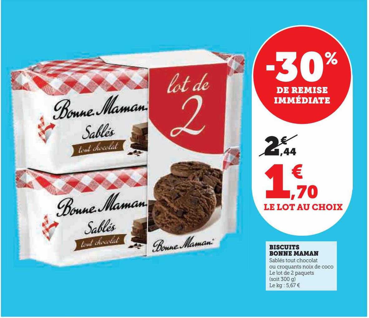 biscuits bonne maman -30% de remise immédiate