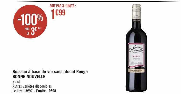 boisson à base de vin sans alcool rouge bonne nouvelle