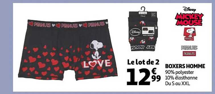 boxers homme disney mickey mouse
