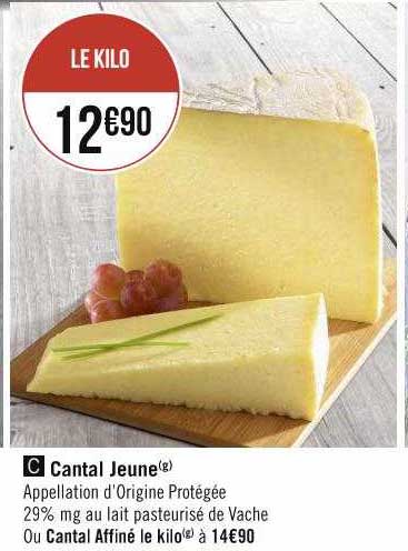 cantal jeune ou cantal affiné le kilo