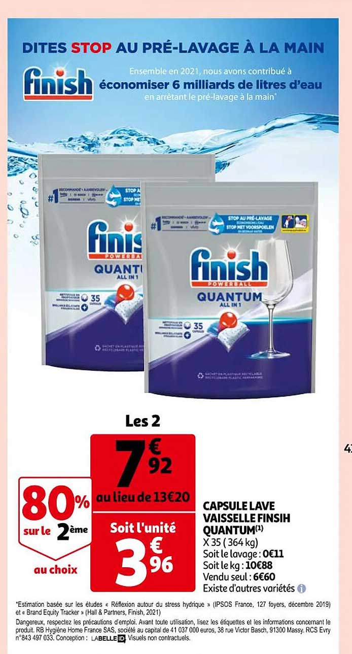 capsule lave vaisselle finish quantum