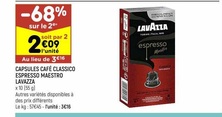 capsules café classico espresso maestro lavazza