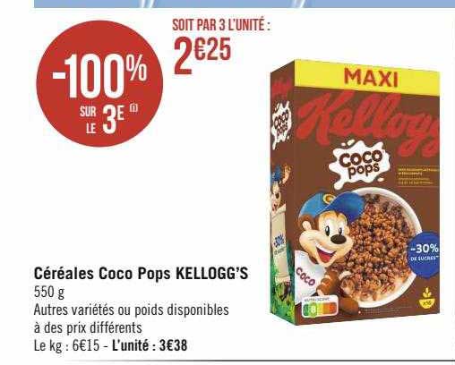 céréales coco pops kellogg's