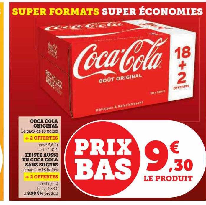 coca cola original existe aussi en coca cola sans sucres