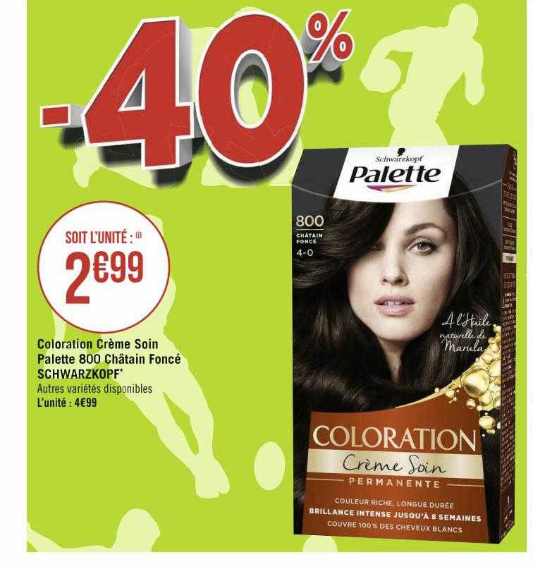 coloration crème soin palette 800 châtain foncé schwarzkopf