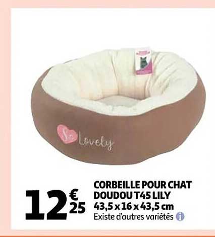 corbeille pour chat doudou t45 lily 43,5 x 16 x 43,5 cm