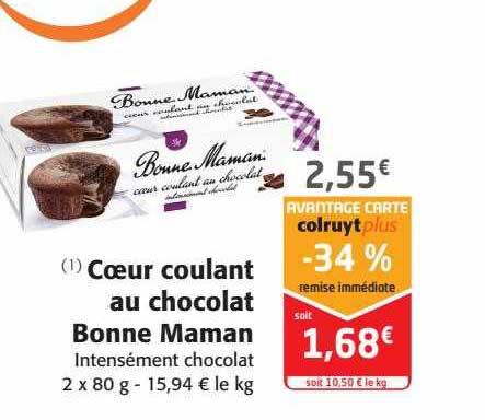 cœur coulant au chocolat bonne maman