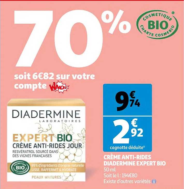 crème anti-rides diadermine expert bio