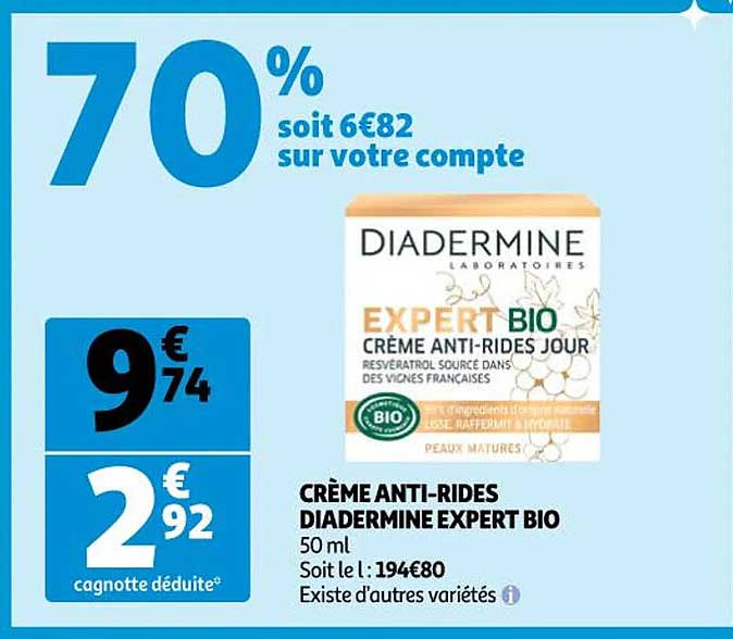 crème anti-rides diadermine expert bio