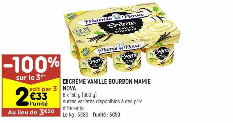 Crème Vanille Bourbon Mamie Nova