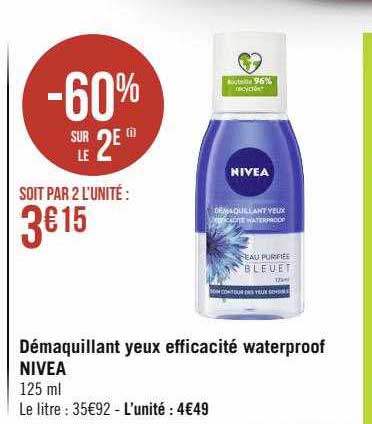 démaquillant yeux efficacité waterproof nivea