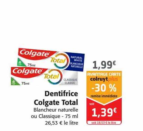 Dentifrice Colgate Total