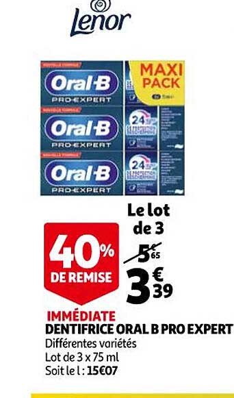 dentifrice oral b pro expert