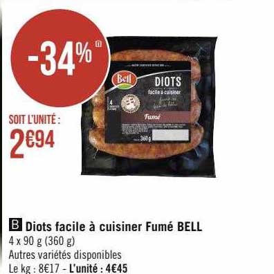 diots facile à cuisiner fumé bell