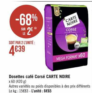 Dosettes Café Corsé Carte Noire