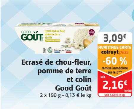 écrasé de chou-fleur pomme de terre et colin good goût