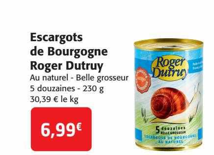 Escargots De Bourgogne Roger Dutruy