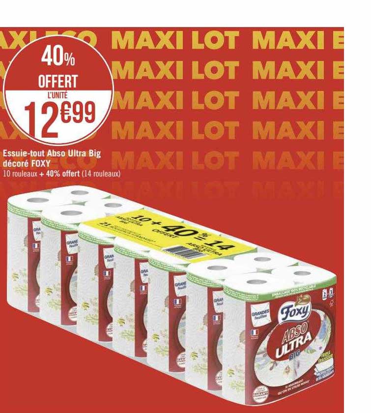 essuie-tout abso ultra big décoré foxy