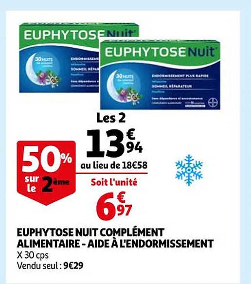 euphytose nuit complément alimentaire - aide à l'endormissement