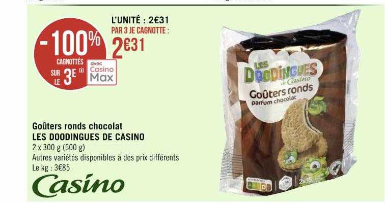 Goûters Ronds Chocolat Les Doodingues De Casino