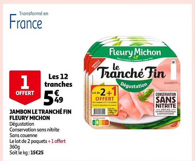jambon le tranché fin fleury michon