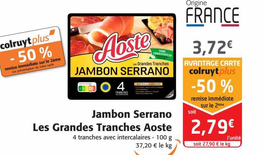 jambon serrano les grandes tranches aoste