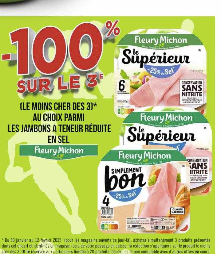 jambons à teneur réduite en sel fleury michon