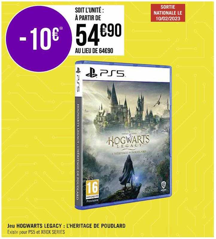 jeu hogwarts legacy : l'héritage de poudlard ps5 et xbox series