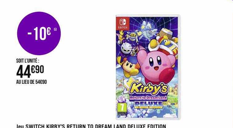 jeu switch kirby's return to dream land deluxe edition