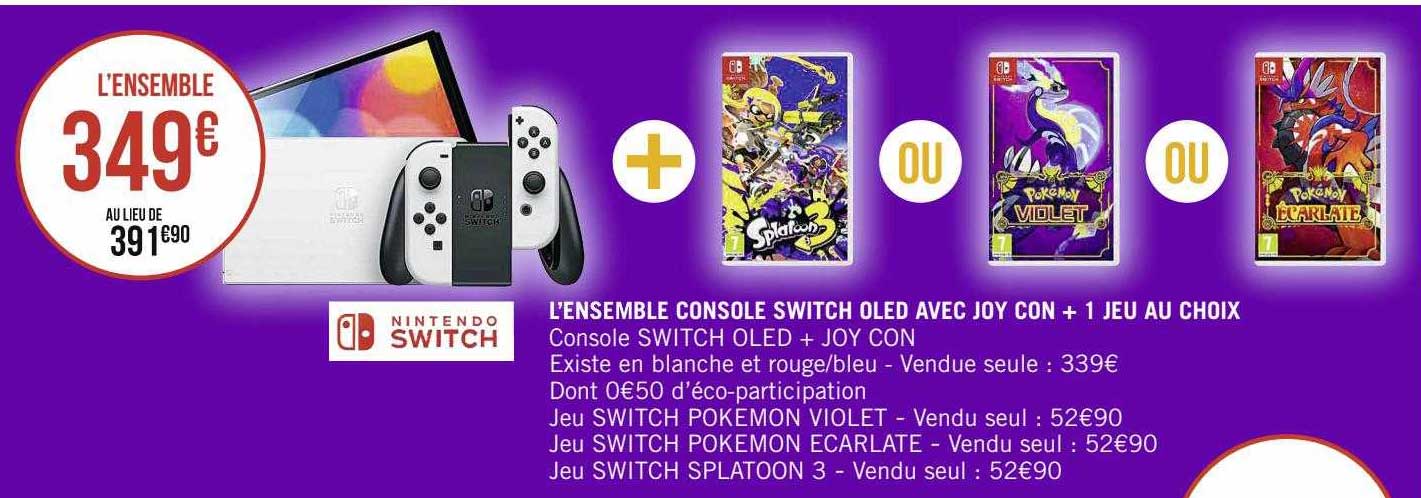 l'ensemble console swetich old avec joy con + 1 chouis