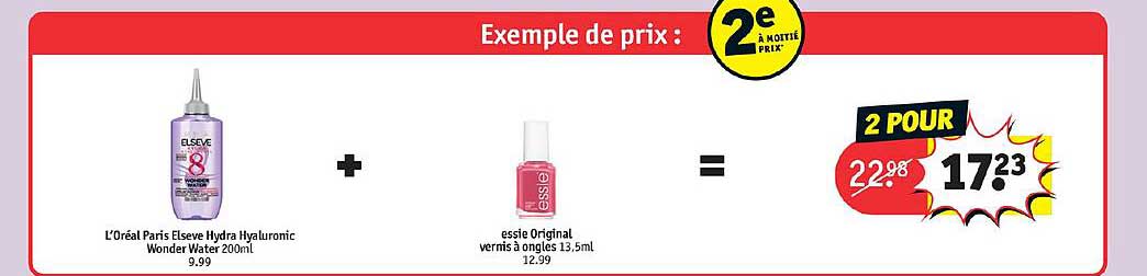 l'oréal paris elseve hydra hyaluronic wonder water 200ml + essie original vernis à ongles 13,5ml