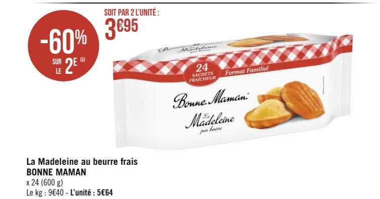 la madeleine au beurre frais bonne maman