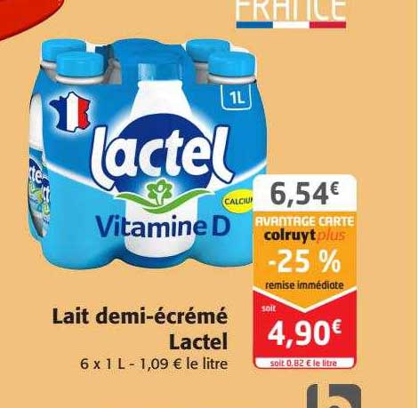 lait demi-écrémé lactel