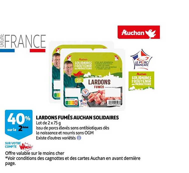 lardons fumés auchan solidaires