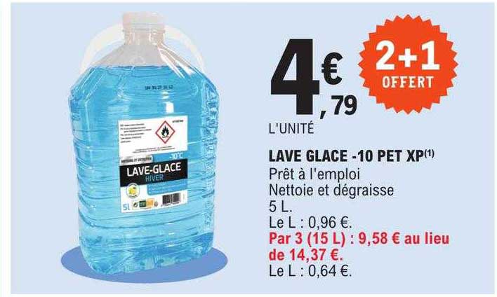 lave glace -10 pet xp