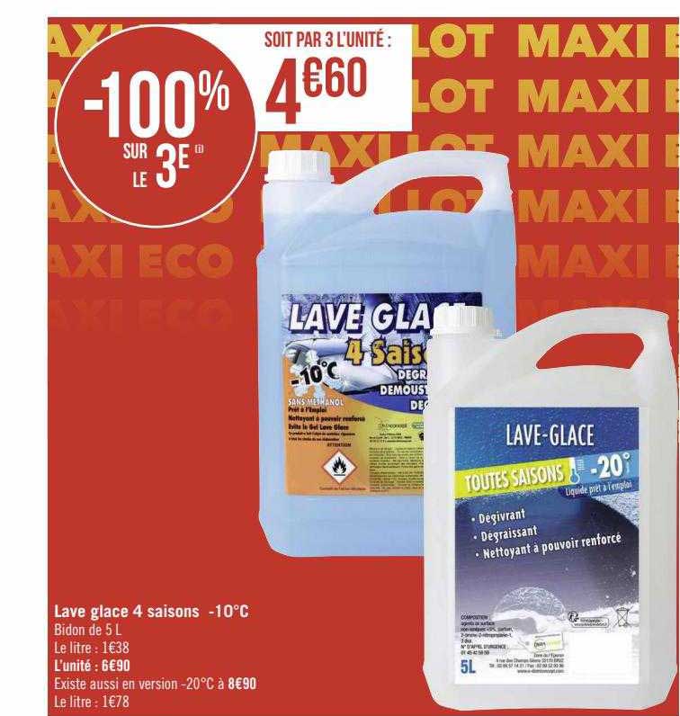 lave glace 4 saisons -10°c