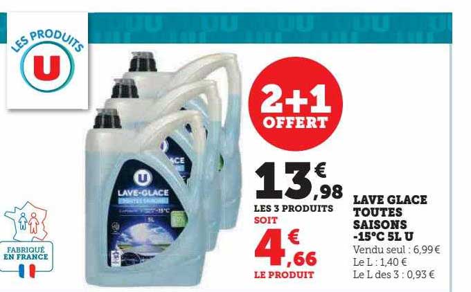 lave glace toutes saisons -15°c 5l u