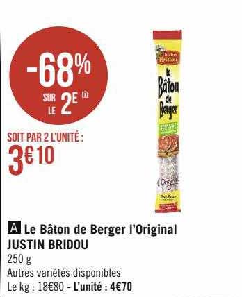le bâton de berger l'original justin bridou