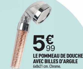 le pommeau de douche avec billes d'argile