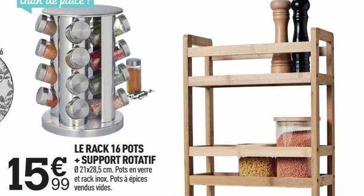 le rack 16 pots + support rotatif