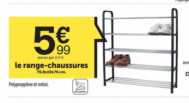 le range-chaussures 70.8x19x76cm