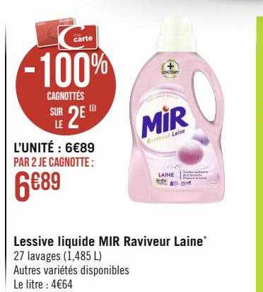 lessive liquide mir raviveur laine